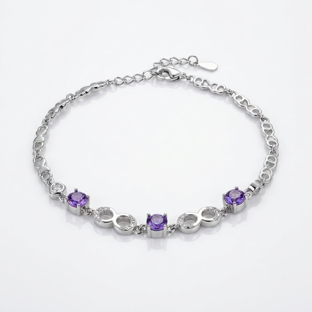 Misty Purple Stone 925 Silver Bracelet - Celebrate the woman you’ve become.