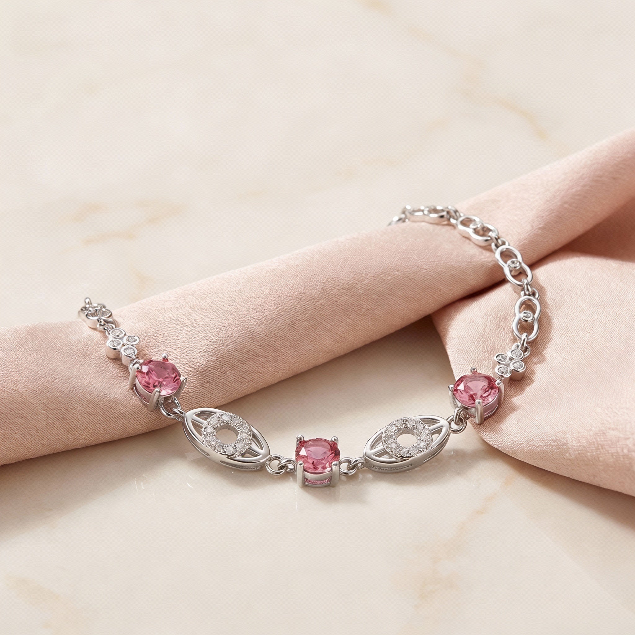 Scarlet Elegance Adjustable 925 Silver Bracelet - Strength doesn’t need to shout.