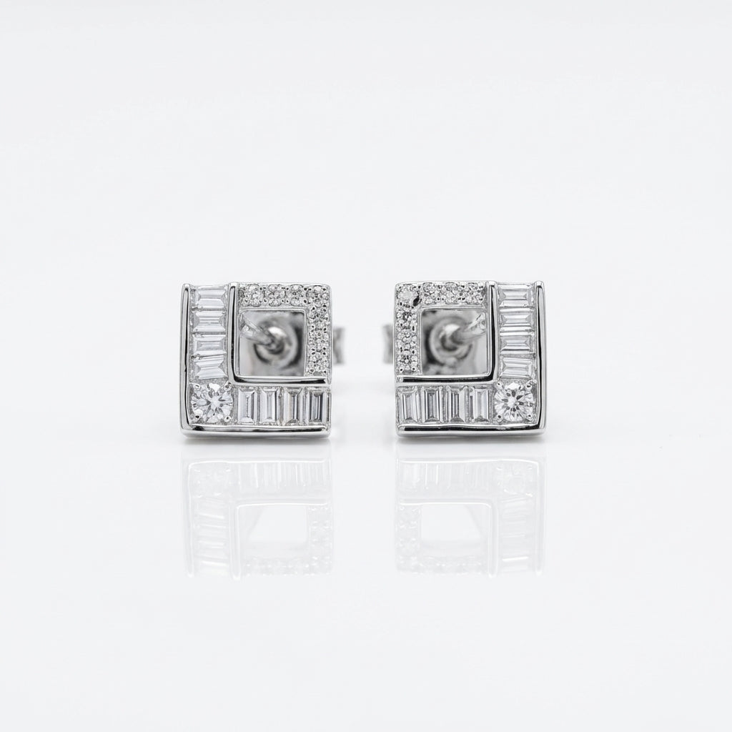 trendy 925 Silver Stud Earrings - Grace with a little glamour.