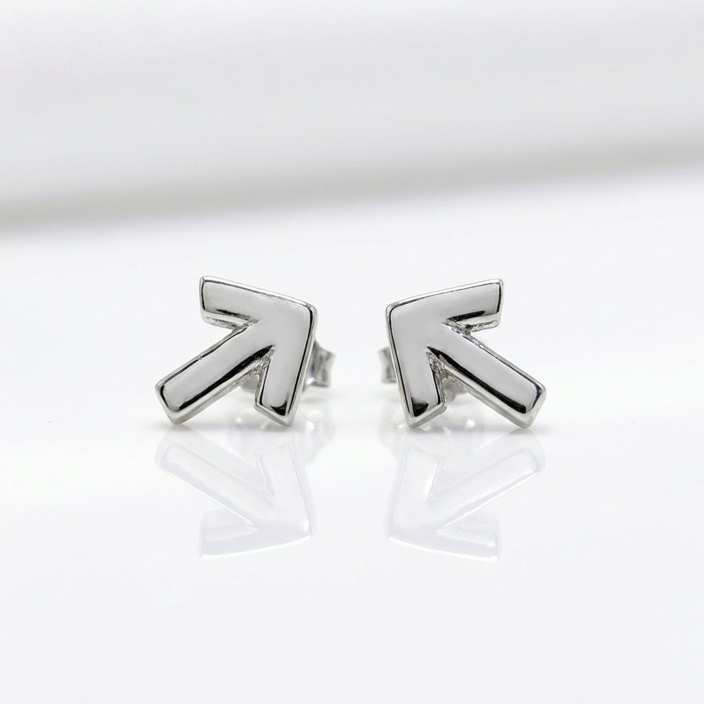 Silver Arrow Shape 925 Silver Stud Earrings - Your everyday signature.