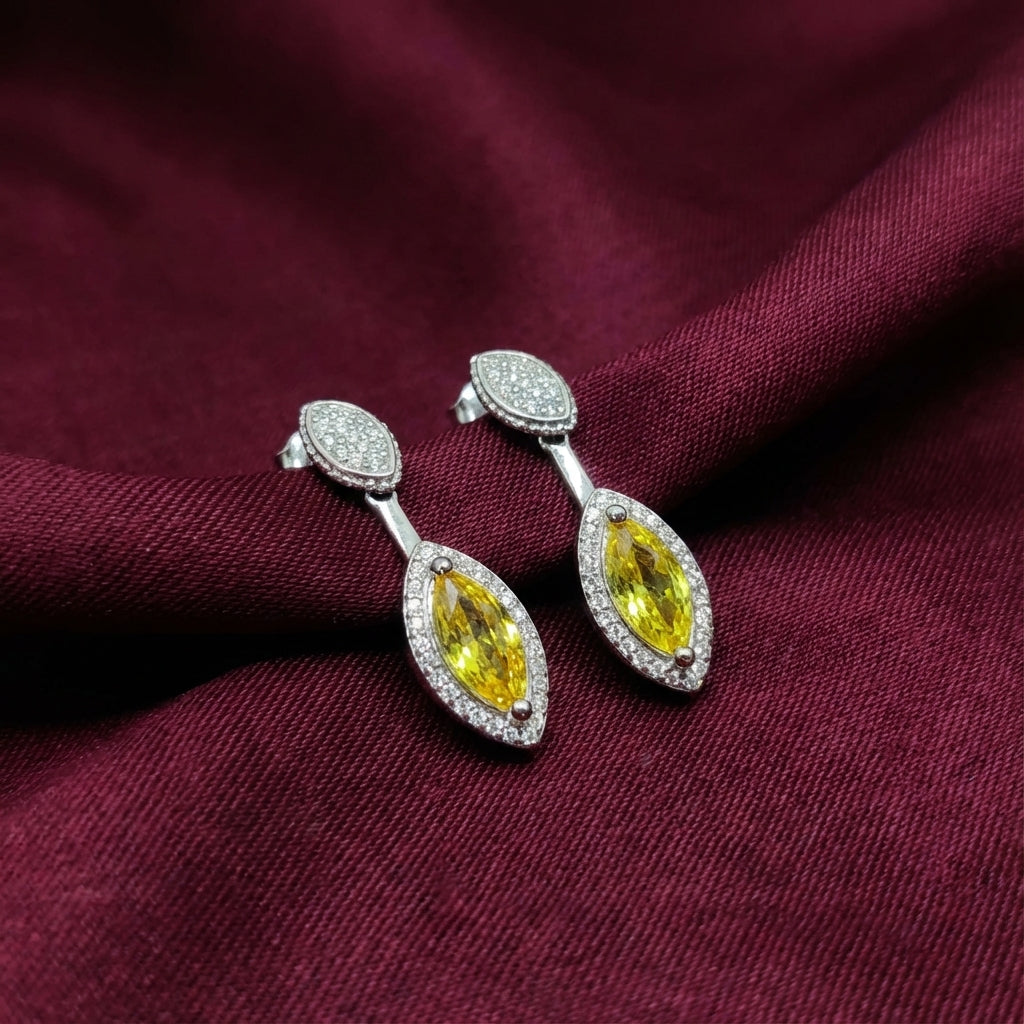 Minimalist Yellow Stone Silver Earrings - Because confidence deserves sparkle.