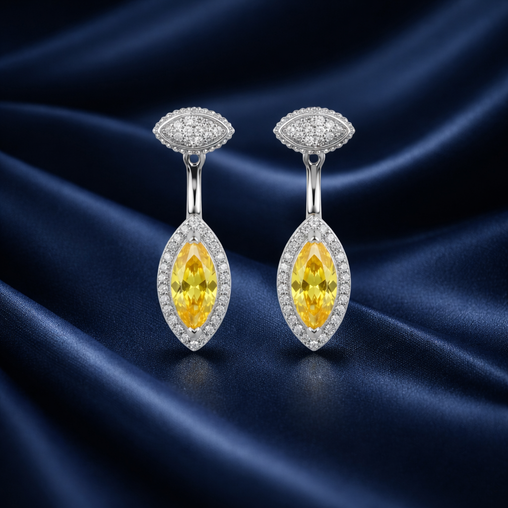 Minimalist Yellow Stone Silver Earrings - Because confidence deserves sparkle.