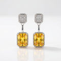 Luxury Silver Earrings With Yellow Gemstone - Work hard. Shine harder.