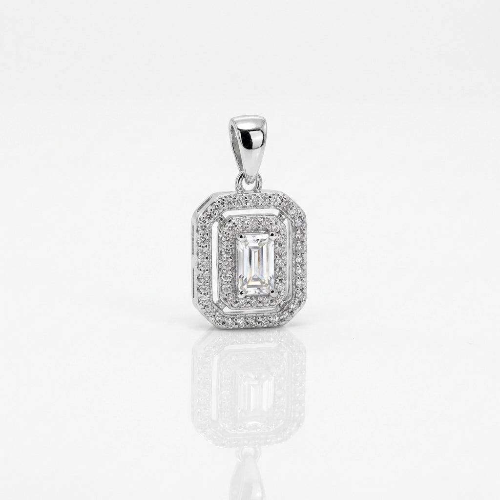 Minimalist 925 Silver Pendant - Grace with a little glamour.