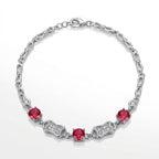 Fiery Red Stone 925 Silver Bracelet - Jewellery for women who lead.