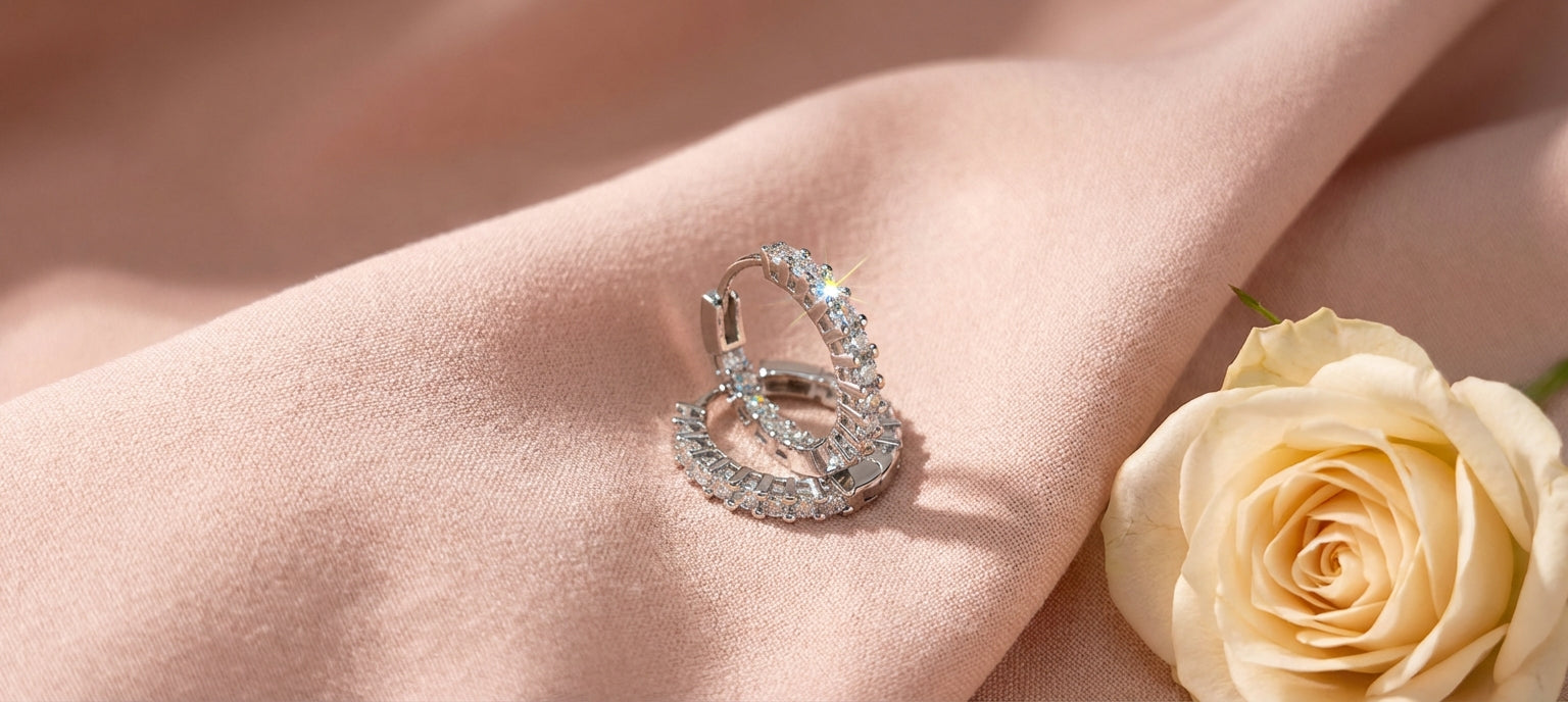 Silver party wear Polished Round Earrings - Designed to catch the light — and the attention.