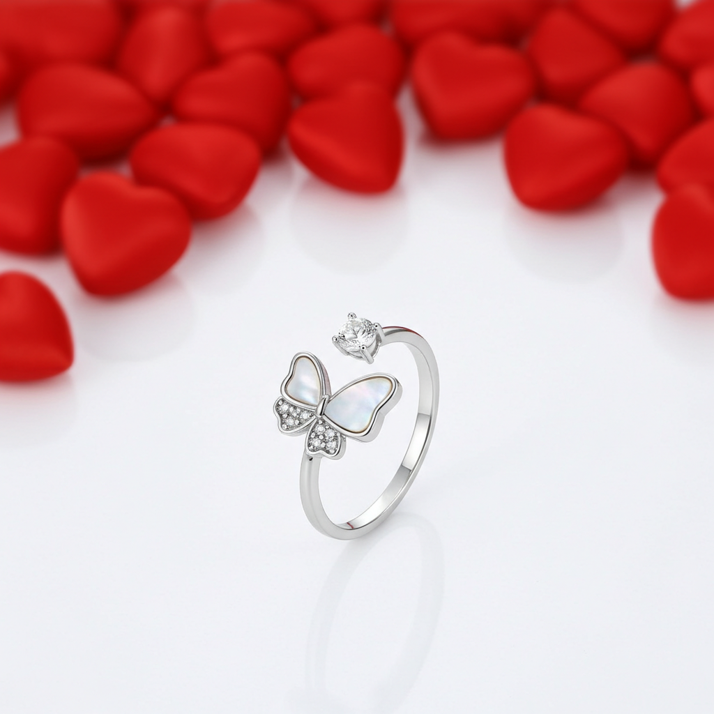 Silver Celeste Butterfly Ring