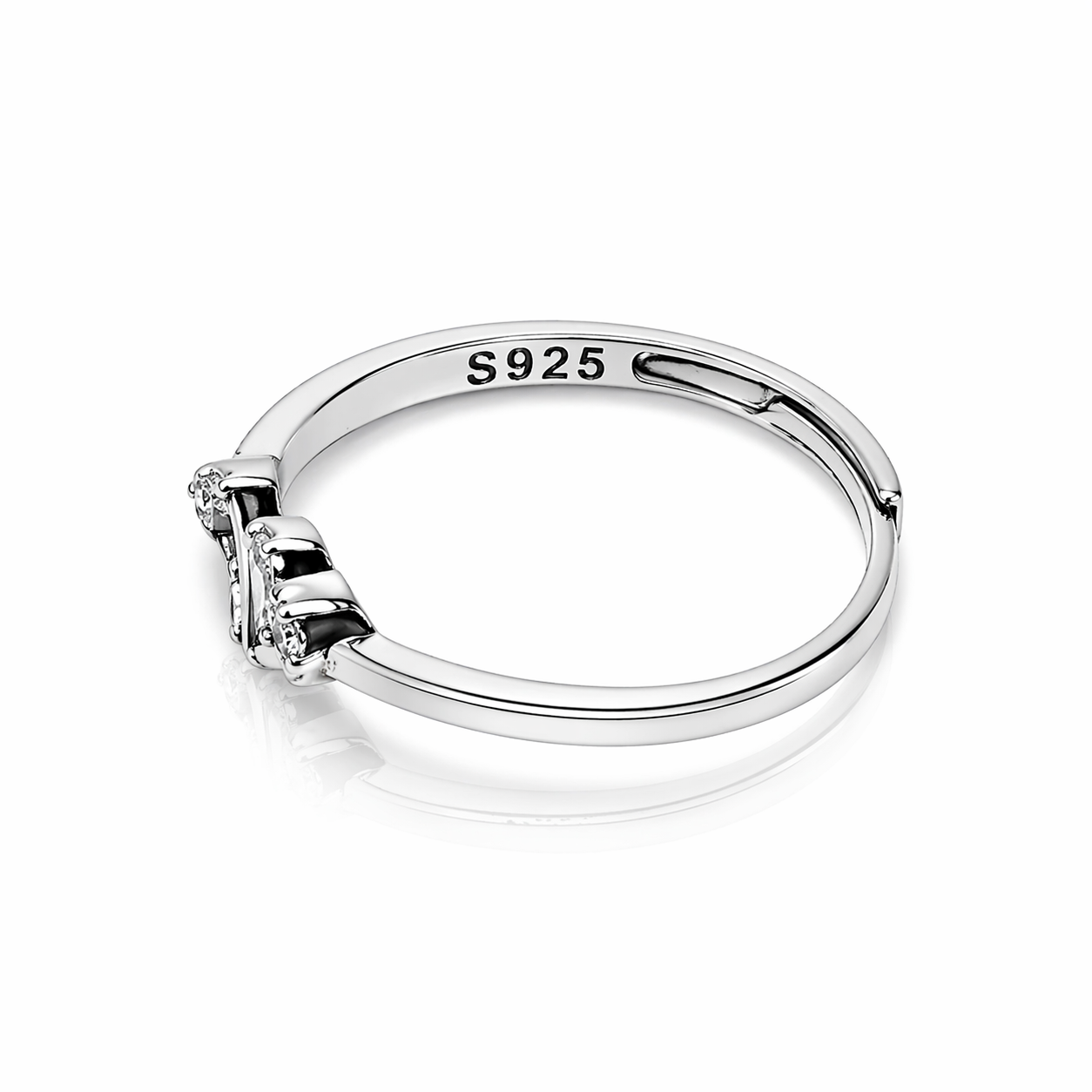 Double Heart Silver Ring – 925 Sterling Silver Romantic Minimalist Jewelry