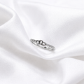 Elegant Silver Crown Ring with Pavé Accents
