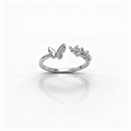 Butterfly Charm Adjustable Ring – Cute Everyday 925 Silver Ring