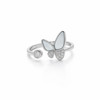 Crystal Butterfly 925 Silver Ring – Sparkling Party Wear Ring