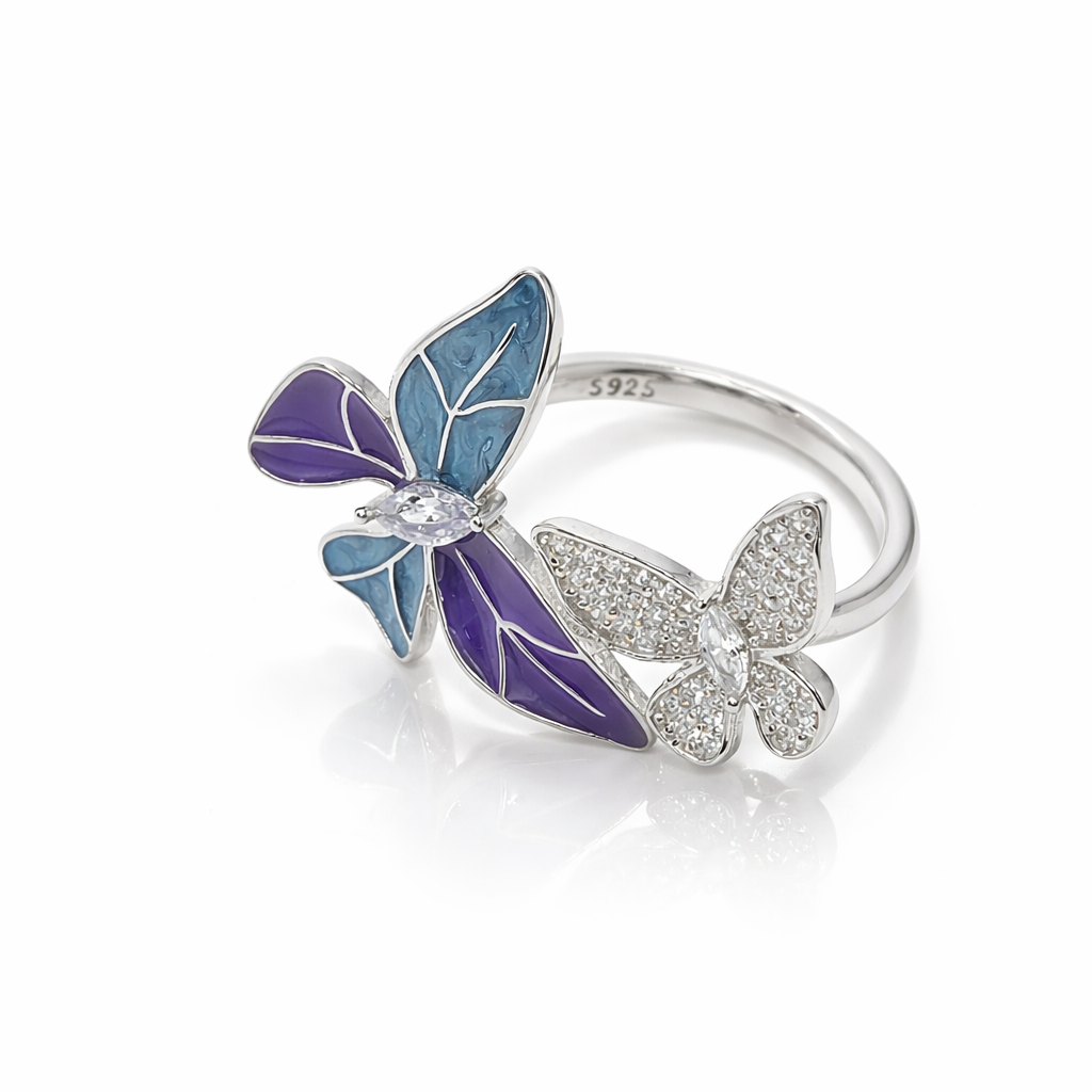Ethereal Spark 925 Silver Statement Ring