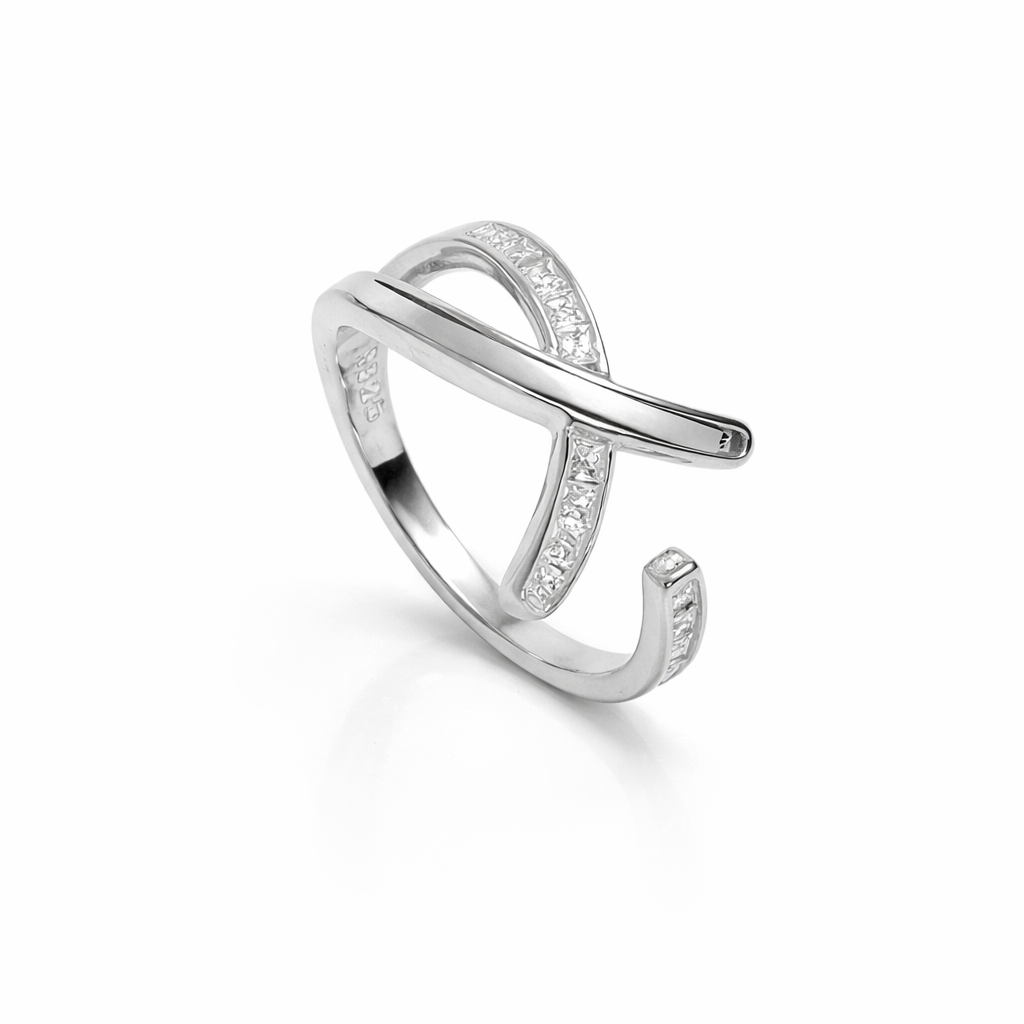Minimal Twist 925 Silver Ring – Textured Design Ring for Daily Styling