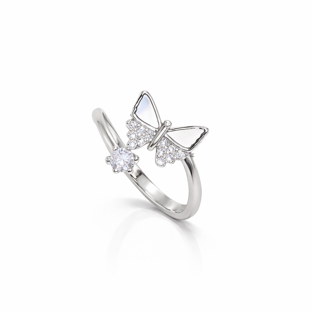 Vintage Butterfly 925 Silver Ring – Trendy Retro Style Ring