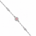 Pink Aura 925 Silver Chain Bracelet