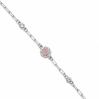 Pink Aura 925 Silver Chain Bracelet