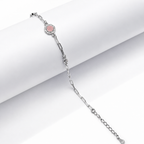 Pink Aura 925 Silver Chain Bracelet