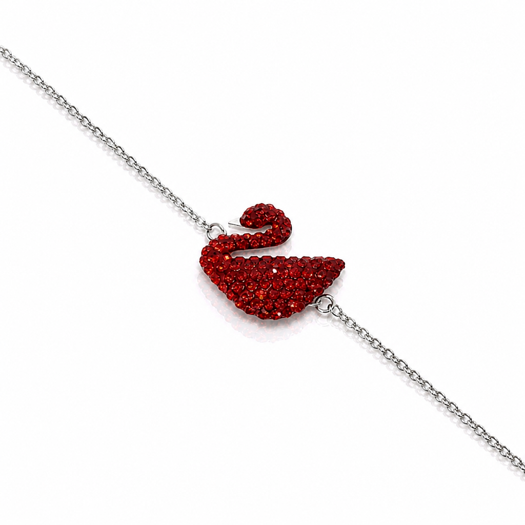 Red Swan Pure 925 Silver Bracelet for Women - Exclusive Collection