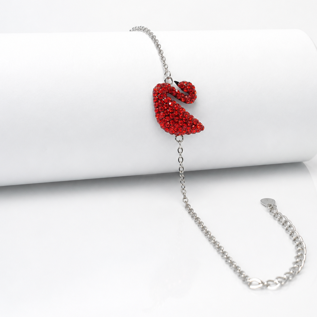 Red Swan Pure 925 Silver Bracelet for Women - Exclusive Collection