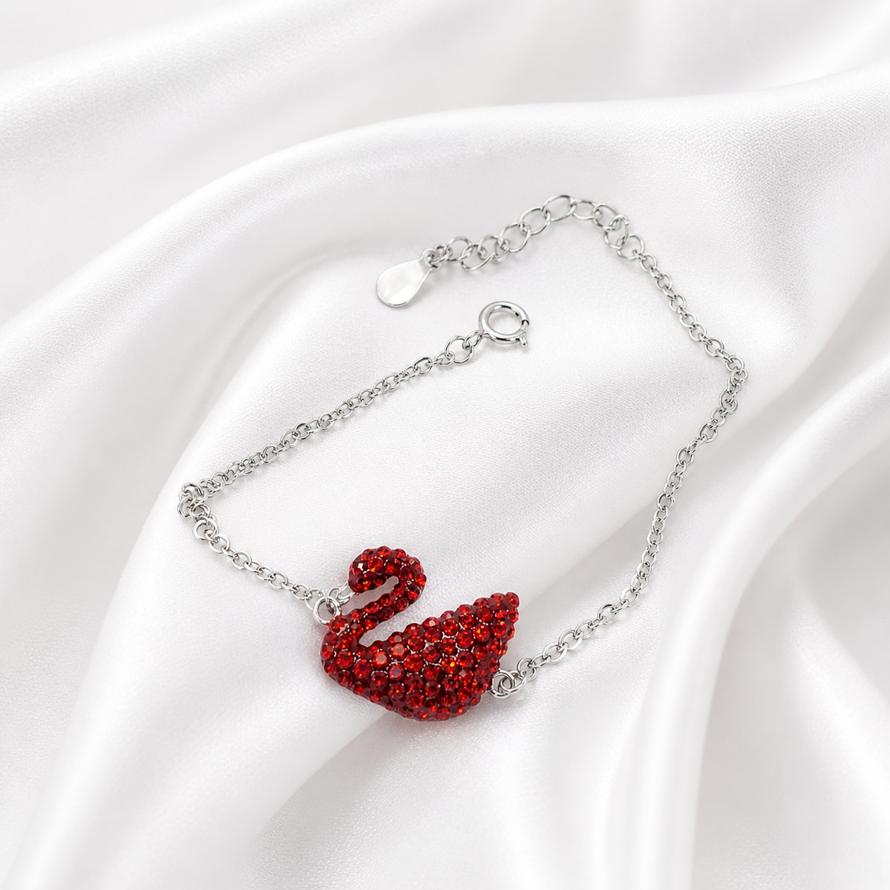 Red Swan Pure 925 Silver Bracelet for Women - Exclusive Collection