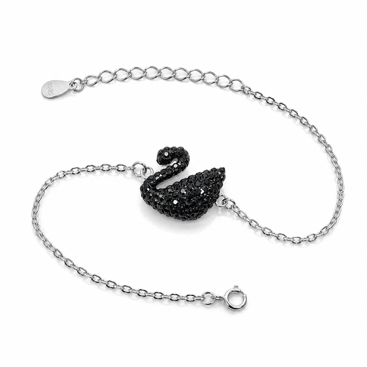 Black Swan Pure 925 Silver Bracelet for Women