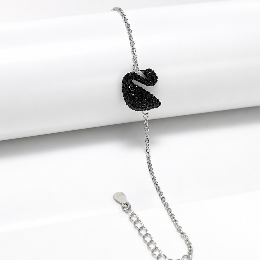 Black Swan Pure 925 Silver Bracelet for Women