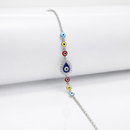 Evil Eye Charm Pure 925 Silver Bracelet for Women