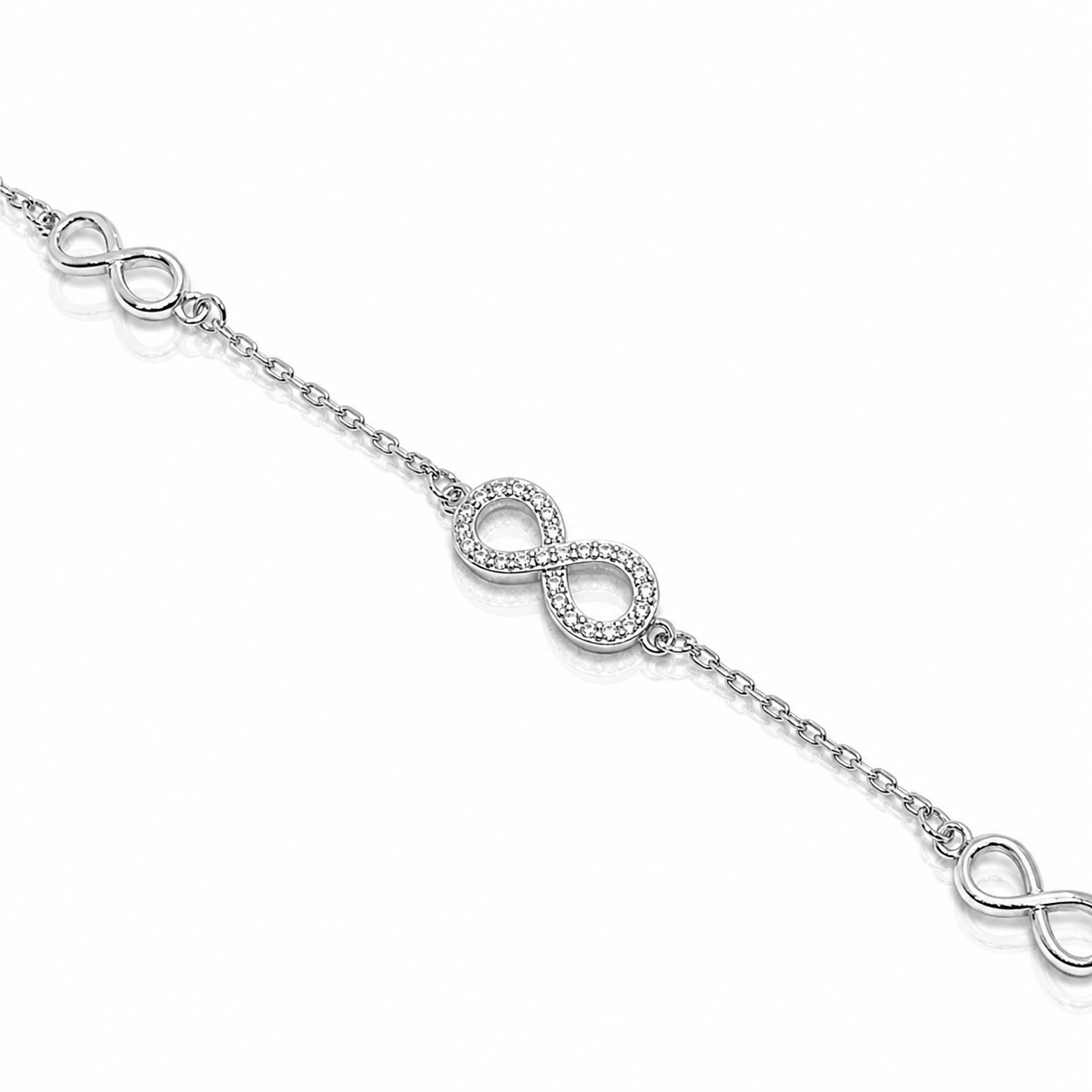 Forever Link Pure 925 Silver Infinity Bracelet