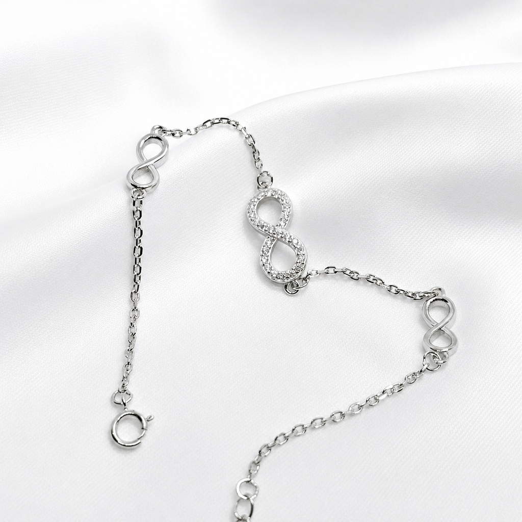 Forever Link Pure 925 Silver Infinity Bracelet