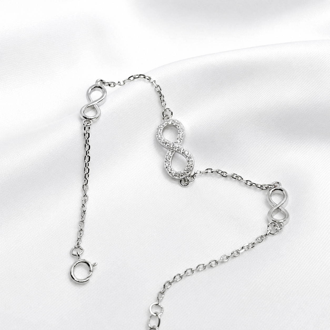 Forever Link Pure 925 Silver Infinity Bracelet