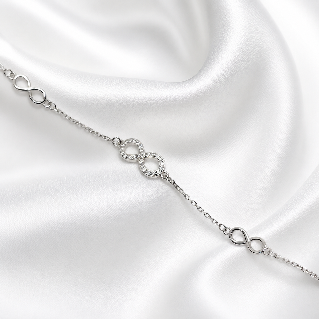 Forever Link Pure 925 Silver Infinity Bracelet