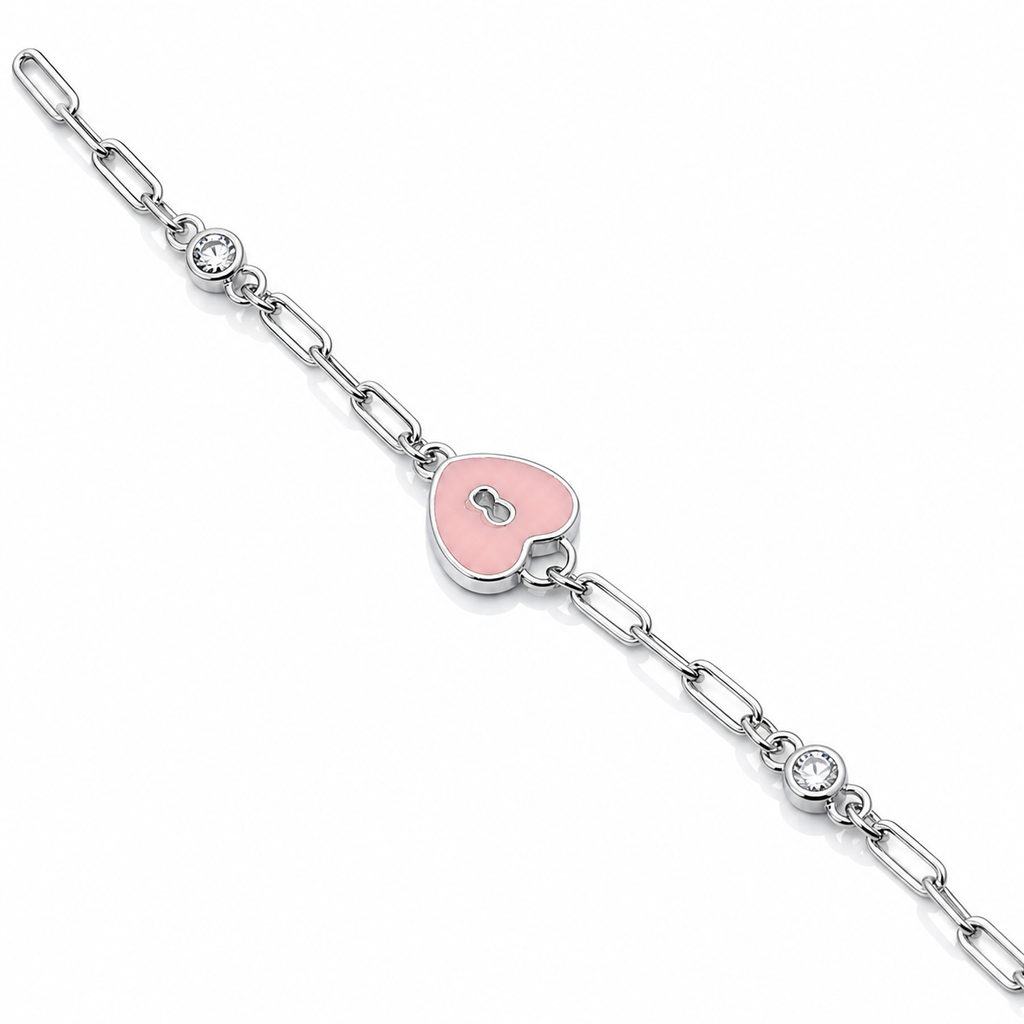 Blush Charm 925 Silver Bracelet - Heart Edition