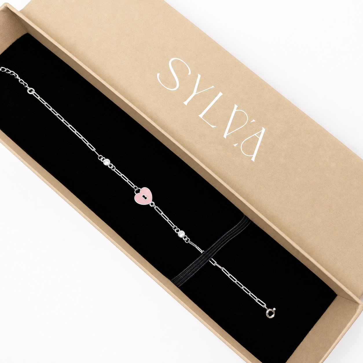 Blush Charm 925 Silver Bracelet - Heart Edition