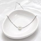 925 Silver Pearl Drop Necklace – Minimal Solitaire Chain for Women