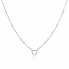 925 Silver Heart Pearl Necklace – Dainty Chain for Women