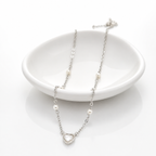 925 Silver Heart Pearl Necklace – Dainty Chain for Women