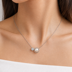 925 Silver Round Pearl Necklace – Elegant Minimal Chain for Women
