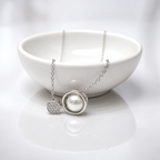925 Silver Round Pearl Necklace – Elegant Minimal Chain for Women
