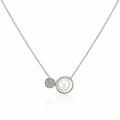 925 Silver Round Pearl Necklace – Elegant Minimal Chain for Women