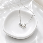 925 Silver Round Pearl Necklace – Elegant Minimal Chain for Women