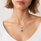 Green Emerald 925 Silver Necklace