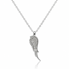 925 Silver Angel Wing Pendant Necklace – Sparkling Minimal Chain for Women