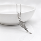 925 Silver Angel Wing Pendant Necklace – Sparkling Minimal Chain for Women