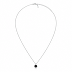 925 Silver Black Onyx Pendant Necklace – Elegant Round Chain for Women