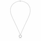 925 Silver Circle Diamond Pendant Necklace – Elegant Everyday Chain