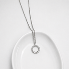 925 Silver Circle Diamond Pendant Necklace – Elegant Everyday Chain