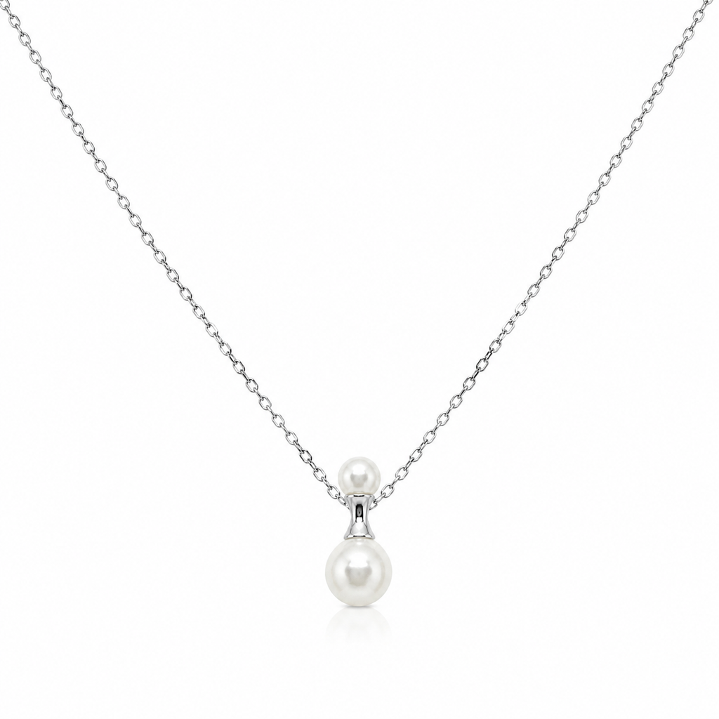 925 Silver Classic Pearl Pendant Necklace – Dainty Everyday Jewellery