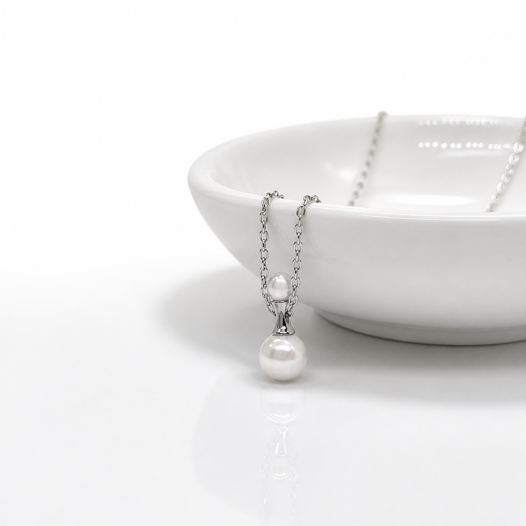 925 Silver Classic Pearl Pendant Necklace – Dainty Everyday Jewellery