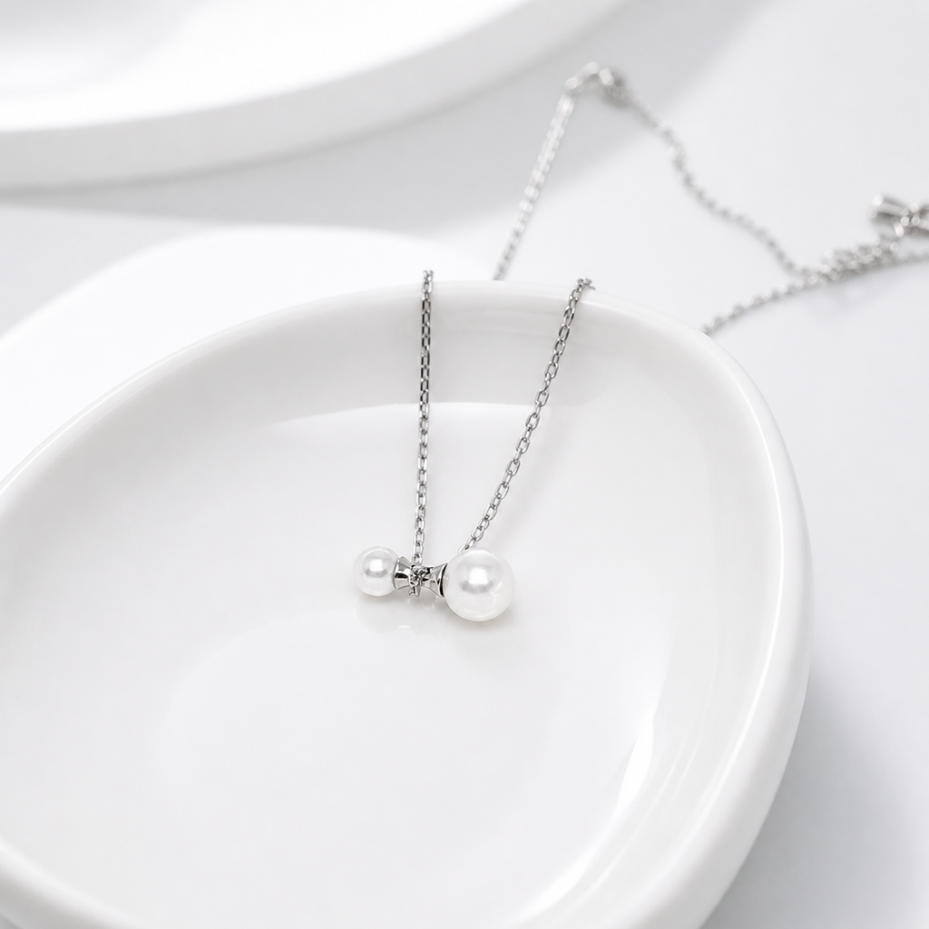 925 Silver Classic Pearl Pendant Necklace – Dainty Everyday Jewellery