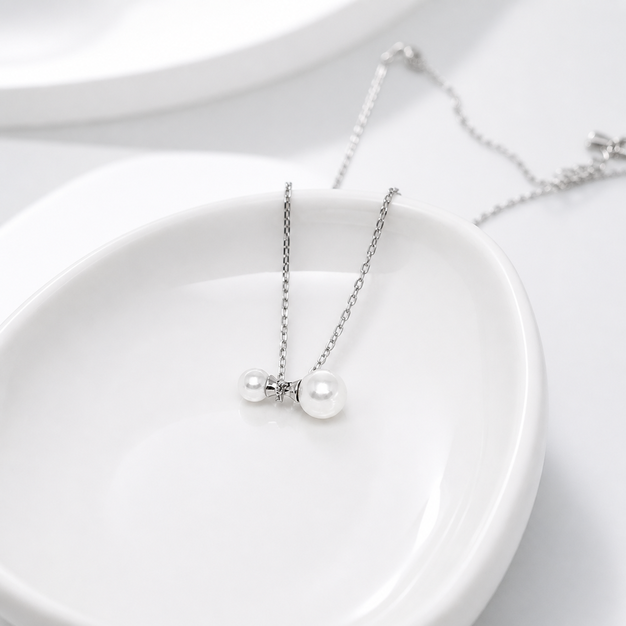 925 Silver Classic Pearl Pendant Necklace – Dainty Everyday Jewellery